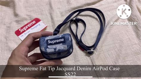 supreme denim airpod case